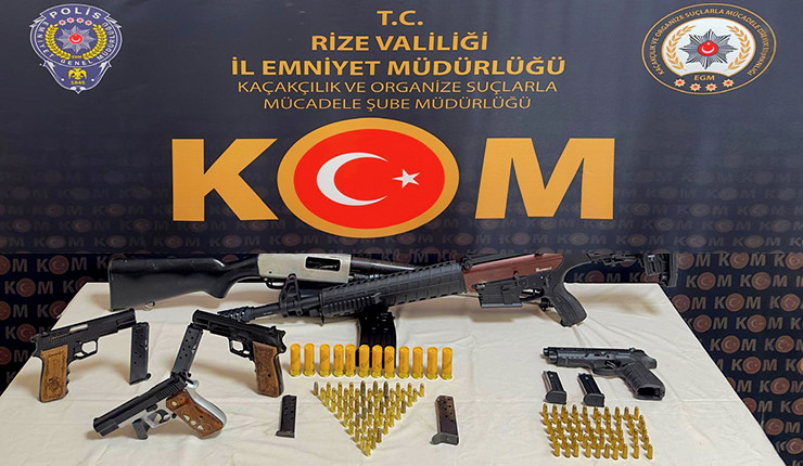 Rize'de Silah Kaçakçılığı ve Ticareti Suçu Operasyonu 